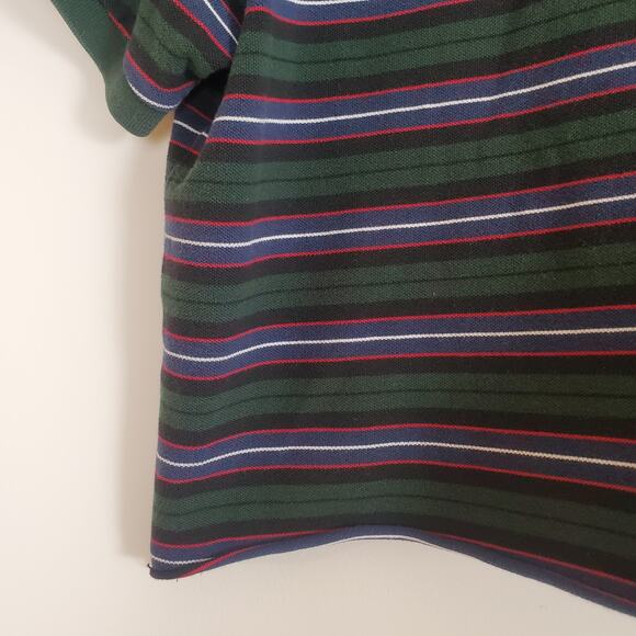 Vintage 90s Polo Ralph Lauren Striped Crop Top Green XL - Picture 7 of 9